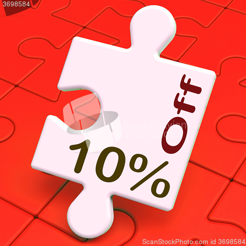 Image of Ten Percent Off Puzzle Means Reductions Or Sale\r
