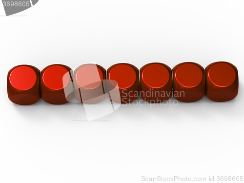 Image of Seven Blank Dice Show Background For 7 Letter Word