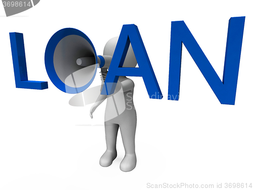 Image of Loan Hailer Shows Bank Loans Credit Or Loaning