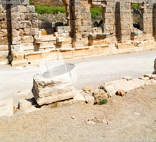 Image of  in  perge old construction asia turkey the column  and the roma