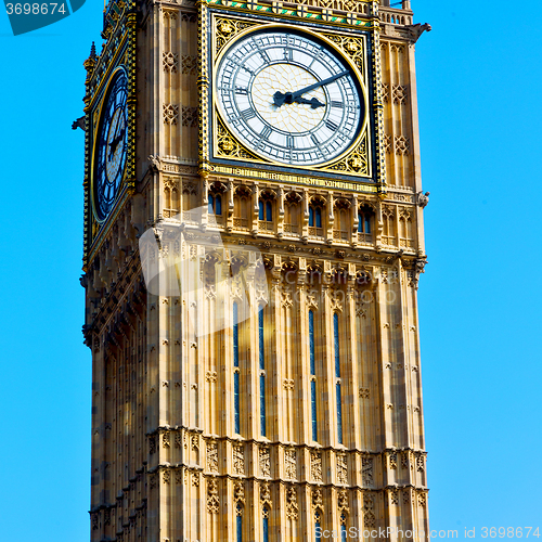 Image of london big ben and historical old construction england  aged cit