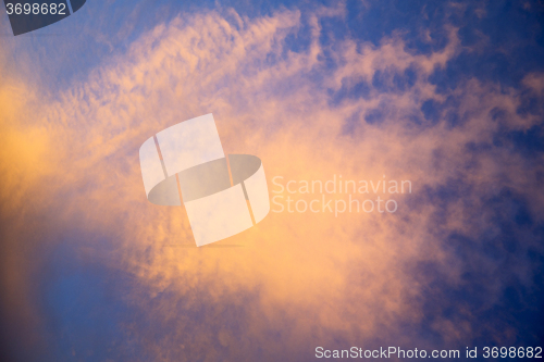Image of sunrise in the colored sky  
