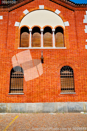 Image of in europe italy milan old architecture  venetian blind wall