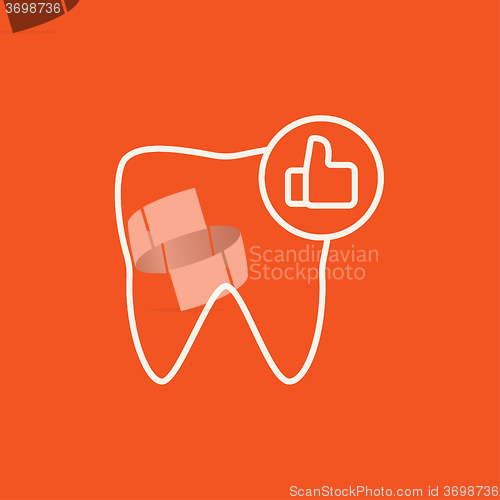 Image of Healthy tooth line icon.