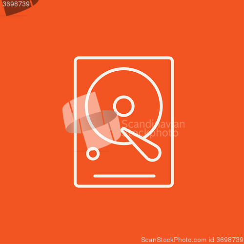 Image of Hard disk line icon.