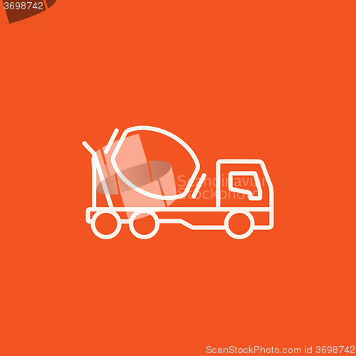 Image of Concrete mixer truck line icon.