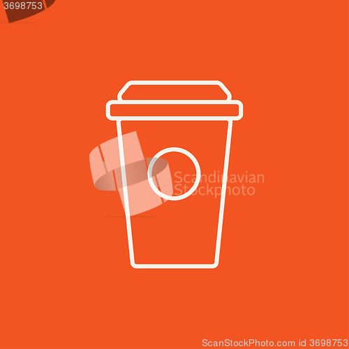 Image of Disposable cup line icon.