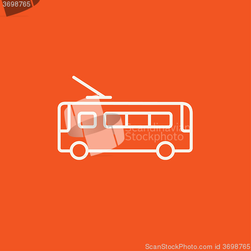 Image of Trolleybus line icon.