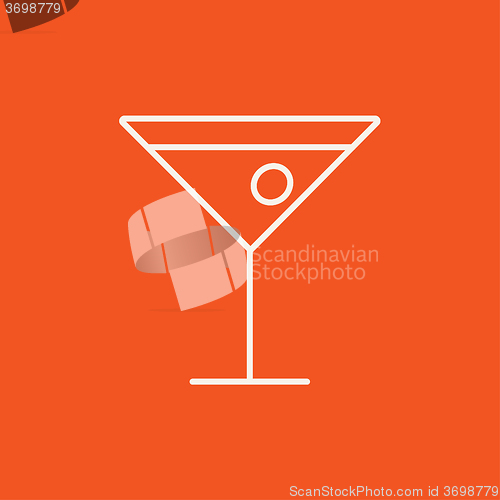 Image of Cocktail glass line icon.