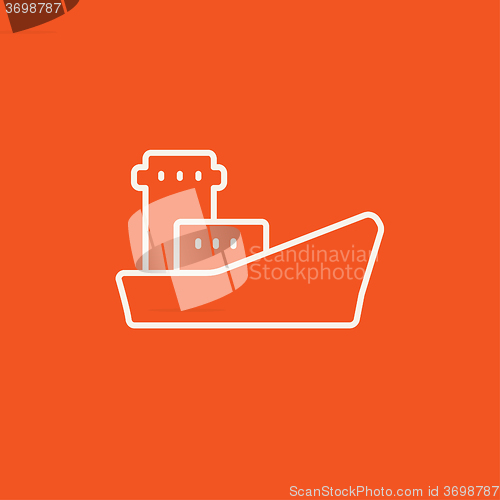 Image of Cargo container ship line icon.