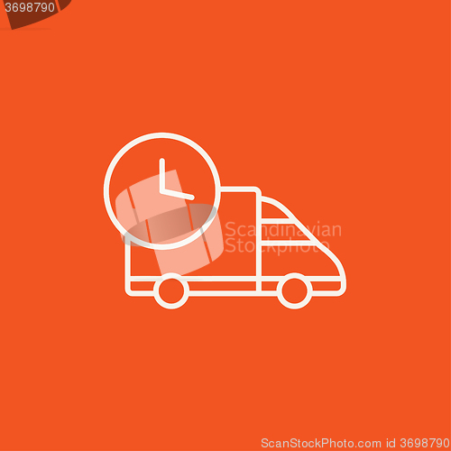 Image of Delivery truck line icon.
