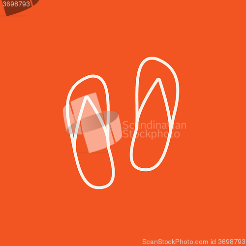 Image of Beach slipper line icon.