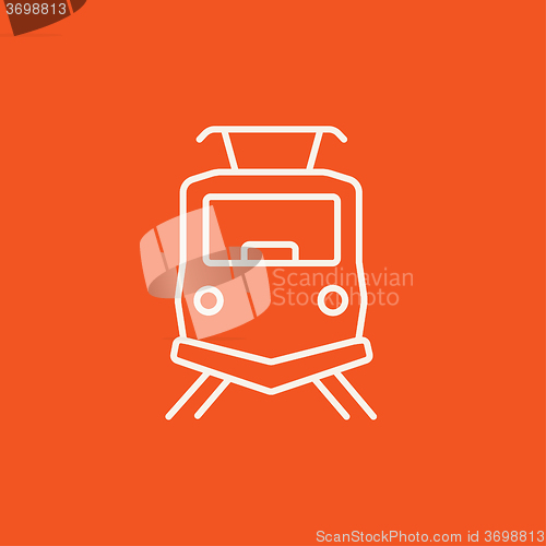 Image of Front view of train line icon.