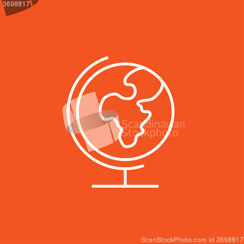 Image of World globe on stand line icon.