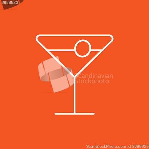 Image of Cocktail glass line icon.