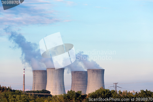 Image of Cooling towers at the nuclear power plant