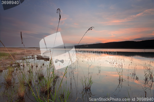 Image of Lake Burralow after sunset Australia