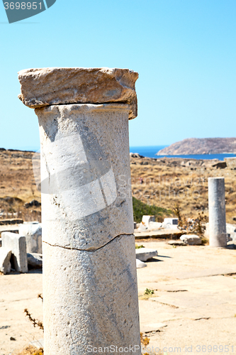 Image of archeology  in delos greece  historycal  old ruin site