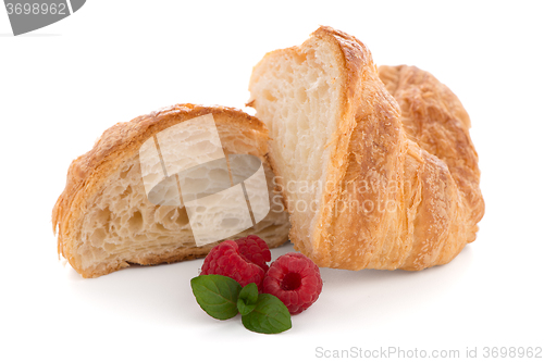 Image of Croissant and raspberries