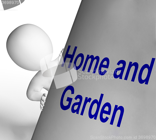 Image of Home And Garden Sign Means Indoors And Outdoors Design