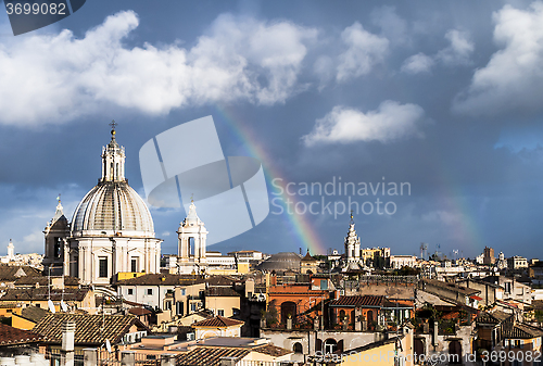 Image of Rainbow over the roofs of Rome