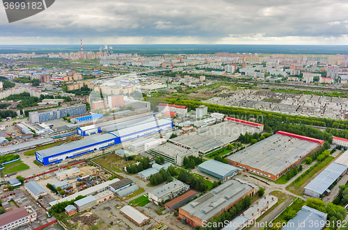Image of Aerial view of industrial area of Tyumen. Russia