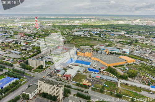 Image of Aerial view of industrial area of Tyumen. Russia