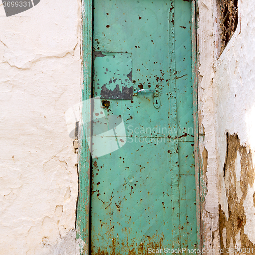 Image of old door in morocco africa ancien green
