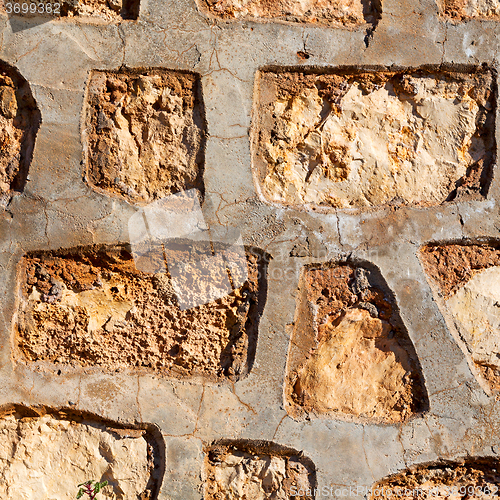 Image of red tile in morocco africa texture abstract wall brick