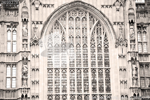 Image of old in london  historical    parliament glass  window    structu