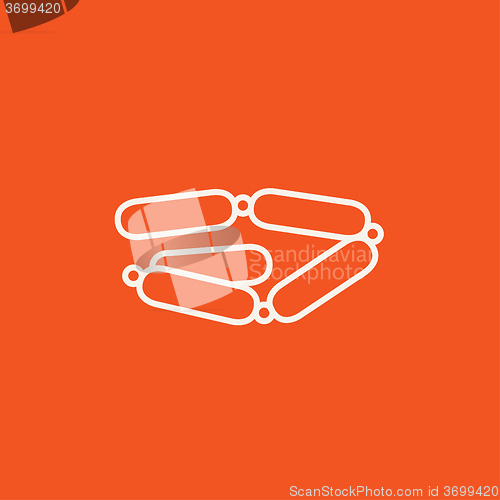 Image of Chain of sausages line icon.