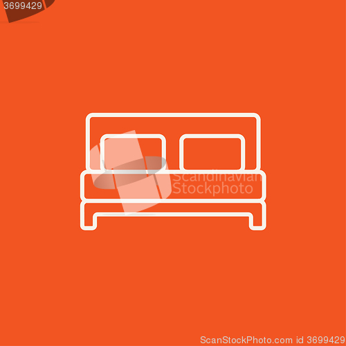 Image of Double bed line icon.