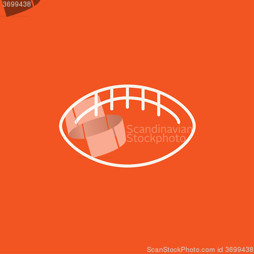 Image of Rugby football ball line icon.