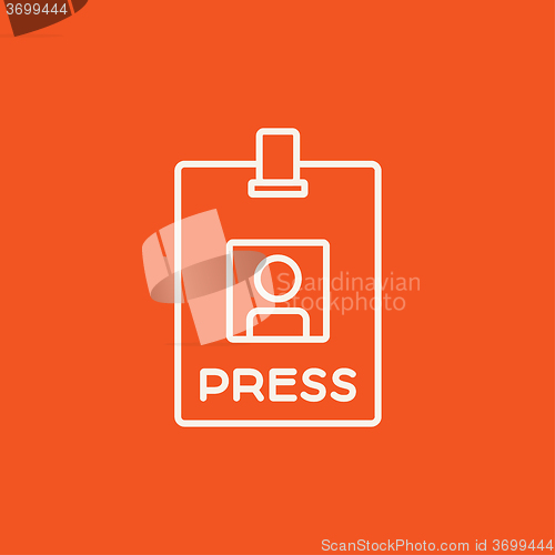 Image of Press pass ID card line icon.