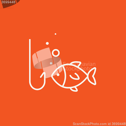 Image of Fish with hook line icon.