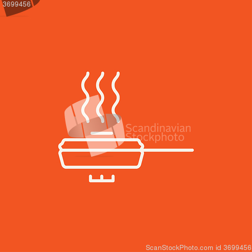 Image of Frying pan with cover line icon.