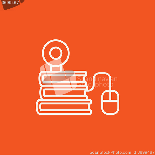 Image of Online education line icon.