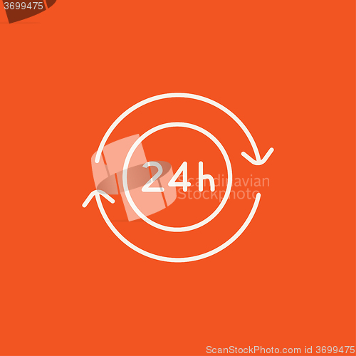 Image of Service 24 hrs line icon.