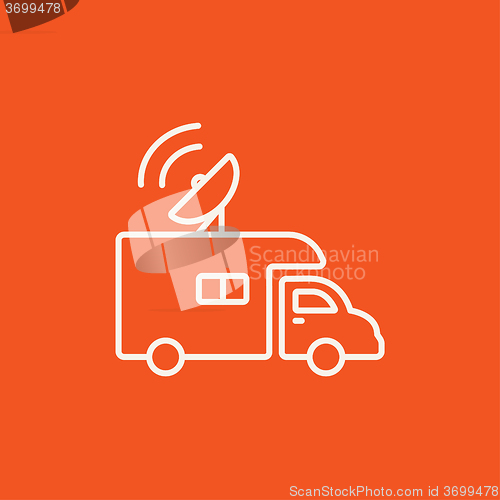 Image of Broadcasting van  line icon.