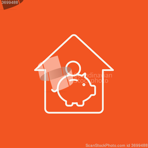 Image of House savings line icon.