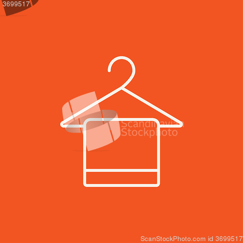 Image of Towel on hanger line icon.