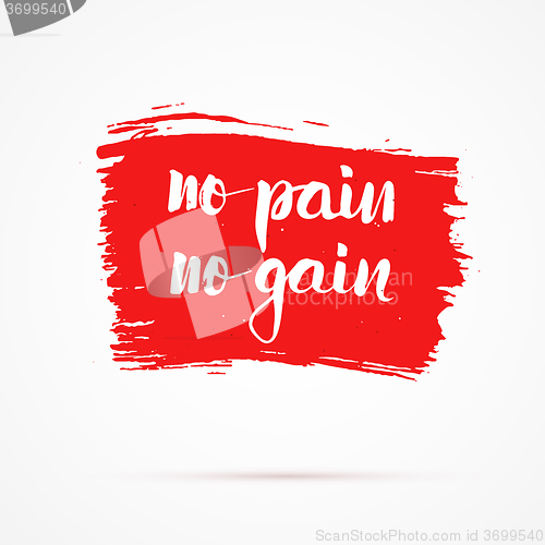 Image of No pain no gain. Hand lettered calligraphic design.