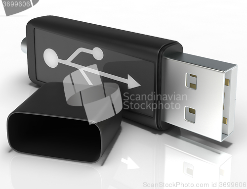 Image of Usb Removable Flash Shows Portable Storage Or Memory