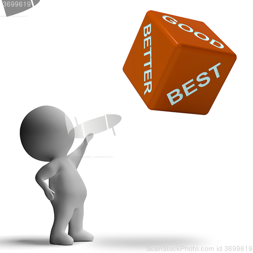 Image of Good Better Best Dice Representing Ratings