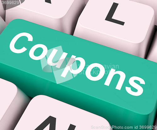 Image of Coupons Key Means Voucher Or Slip\r