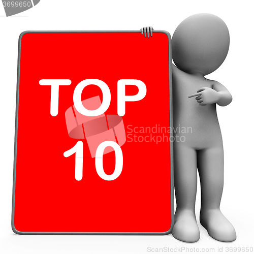 Image of Top Ten Character Tablet Shows Special Top Ranking