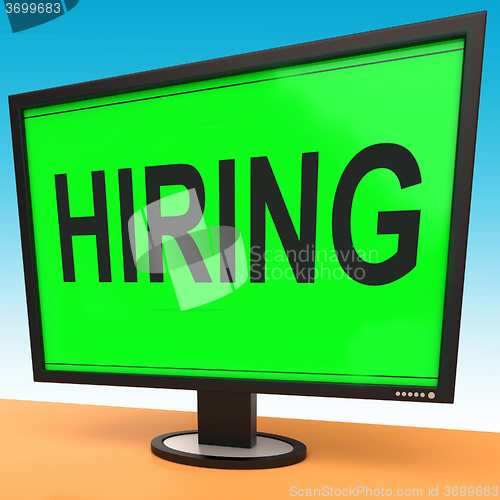 Image of Hiring Computer Message Shows Online Hire Jobs