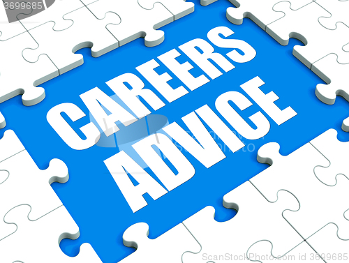 Image of Careers Advice Puzzle Shows Employment Guidance Advising And Ass