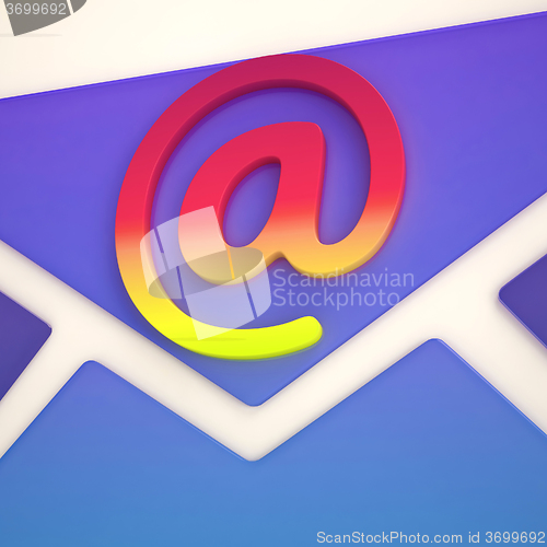 Image of At Sign Envelope Shows Correspondence on Web