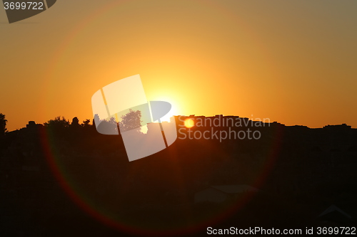 Image of Beautiful sunset in the sky  